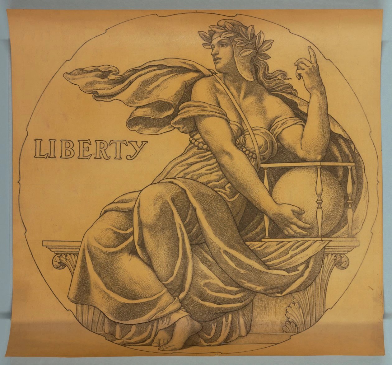 Libertà, cartone per mosaico nella Rotonda del Campidoglio dello Stato del Wisconsin - Smithsonian Institution, Gift of Mrs
